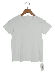 Vorschaubild 1 von TCM Kinder T-Shirt Basic Weiß Gr. 146-152 V-Ausschnitt Baumwolle