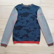 Vorschaubild 2 von Pullover Kinder Gr. 140 Weltkarte Blau Grau
