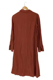 Vorschaubild 2 von Blusenkleid Damen 38;M Rot Viskose Casual Hemdblusenkleid Midi