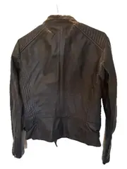 Vorschaubild 2 von Damen Lederjacke Bikerjacke Blau Einheitsgröße