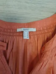 Vorschaubild 2 von Damen Bluse Gr. 38 Orange Strukturmuster Feminin
