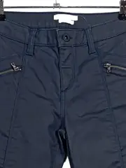 Vorschaubild 2 von Damen Stoffhose Blau Gr. 38 Casual Uni mit Reißverschluss-Details