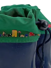 Vorschaubild 2 von Gummistiefel Kinder Gr. 22 Blau Grün Fahrzeug-Motiv