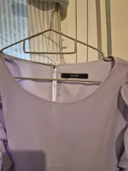 Vorschaubild 3 von Damen Bluse Lila Gr. 40 L Rüschen Ärmellos Elegant
