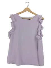 Vorschaubild 1 von Damen Bluse Lila Gr. 40 L Rüschen Ärmellos Elegant