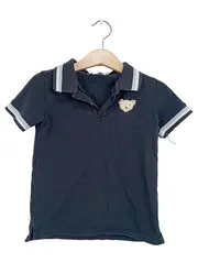 Vorschaubild 1 von Kinder Poloshirt Gr. 104 Dunkelblau Teddybär Logo Baumwolle