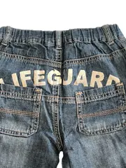 Vorschaubild 3 von Kinder Jeans Shorts Gr. 86 Blau Schriftzug Casual Baumwolle