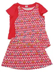 Vorschaubild 1 von Mädchen Twin Set Kleid & Shirt Gr. 104 Rot farbenfroh