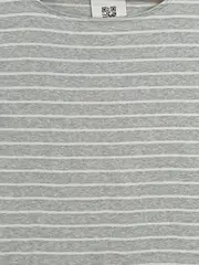 Vorschaubild 2 von Damen Langarmshirt Gr. 40/L Grau Gestreift Casual Baumwolle