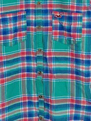 Vorschaubild 3 von Damen Hemdbluse Gr. M Kariert Baumwolle Türkis Pink Blau