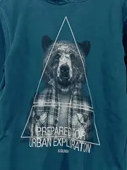 Vorschaubild 2 von Herren Kapuzenpullover Hoodie Bär Motiv Urban Petrol XL