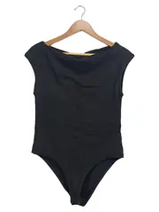 Vorschaubild 1 von Damen Body Gr. L Schwarz Basic Baumwolle Kurzarm