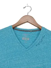 Vorschaubild 2 von Herren T-Shirt V-Ausschnitt M Türkis Casual