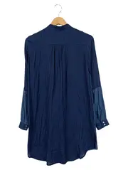 Vorschaubild 2 von Damen Hemdbluse Blau Gr. 34/XS Klassisch Elegant Viskose Bluse