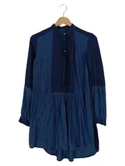 Vorschaubild 1 von Damen Hemdbluse Blau Gr. 34/XS Klassisch Elegant Viskose Bluse