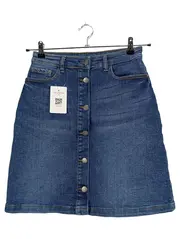 Vorschaubild 1 von Jeansrock Damen Gr. 36 Blau Casual Knopfleiste