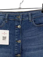 Vorschaubild 2 von Jeansrock Damen Gr. 36 Blau Casual Knopfleiste