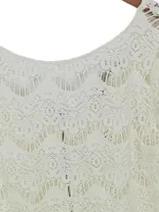 Vorschaubild 2 von Damen Bluse Gr. 40/L Weiß Spitze Feminin 3/4-Arm