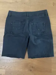 Vorschaubild 3 von Damen Jeans Shorts Grau W29/38 Casual Fransen Cut-Outs Baumwolle