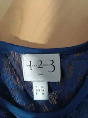 Vorschaubild 5 von 1.2.3 Paris Damen Cocktailkleid Gr. 34 Blau Spitze Elegant Festlich