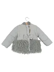 Vorschaubild 1 von MIDIMOD Mädchen Steppjacke Gr. 74 Grau Kunstfell Schleife Winterjacke