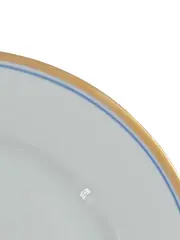 Vorschaubild 3 von Unterteller Porzellan Weiß Goldrand Blauer Rand Elegant