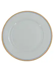 Vorschaubild 1 von Unterteller Porzellan Weiß Goldrand Blauer Rand Elegant