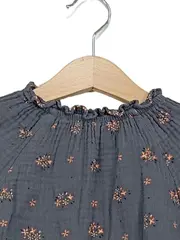 Vorschaubild 2 von Mädchen Freizeitkleid Gr. 110 Grau Blumenmuster Casual Rüschen