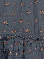 Vorschaubild 4 von Mädchen Freizeitkleid Gr. 110 Grau Blumenmuster Casual Rüschen