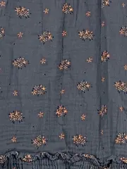 Vorschaubild 3 von Mädchen Freizeitkleid Gr. 110 Grau Blumenmuster Casual Rüschen