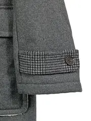 Vorschaubild 3 von Damen Dufflecoat Mantel Kapuze Gr. 44 Grau Klassisch Winter