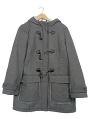 Vorschaubild 1 von Damen Dufflecoat Mantel Kapuze Gr. 44 Grau Klassisch Winter