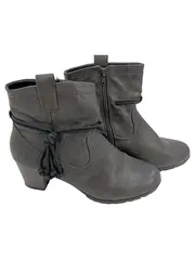 Vorschaubild 1 von Damen Stiefelette Gr. 39 Grau Casual Stiefel 6 cm Absatz Reißverschluss