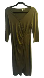 Vorschaubild 1 von Damen Strickkleid Wickelkleid Gr. 36 Braun Elegant Midikleid