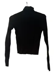 Vorschaubild 2 von Damen Rollkragenpullover Rippstrick Schwarz Gr. 38/M Basic