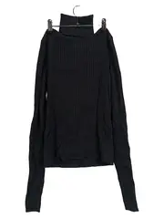 Vorschaubild 1 von Damen Rollkragenpullover Rippstrick Schwarz Gr. 38/M Basic