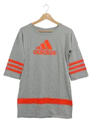 Vorschaubild 1 von Sport Shirt Damen Gr. L Grau Orange 3, 4-Arm Logo
