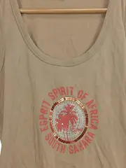 Vorschaubild 2 von Damen Tanktop 40/L Beige Casual mit Pailletten Print