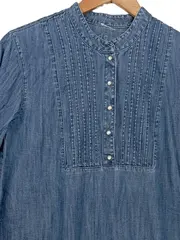 Vorschaubild 2 von EDC Damen Blusenkleid Jeanskleid Hemdblusenkleid Gr. 36/S Blau Casual