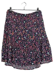 Vorschaubild 1 von Damen Wickelrock Gr. 36 S Blau Blumenmuster Feminin Midirock Viskose