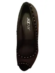 Vorschaubild 2 von Damen Pumps Peep Toe Plateau High Heels Schwarz Gr. 36 Elegant Nieten