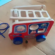 Vorschaubild 3 von Holz Nachziehspielzeug Feuerwehrauto Mehrfarbig Kinderspielzeug