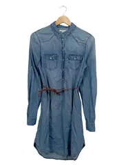 Vorschaubild 1 von Jeanskleid Damen Blau Gr. 38 M Casual Baumwolle Minikleid