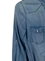 Vorschaubild 3 von Jeanskleid Damen Blau Gr. 38 M Casual Baumwolle Minikleid