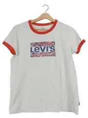 Vorschaubild 1 von Damen T-Shirt Logo Print Weiß Gr. 40/L Casual Baumwolle