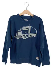 Vorschaubild 1 von Kinder Pullover LKW-Motiv Gr. 128-134 Blau Baumwolle Casual