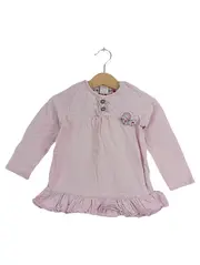 Vorschaubild 1 von Mädchen Langarmshirt Gr. 86 Rosa Rüschen Baumwolle