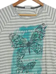 Vorschaubild 3 von Mädchen T-Shirt gestreift Schmetterlingsprint Gr. 176 Casual