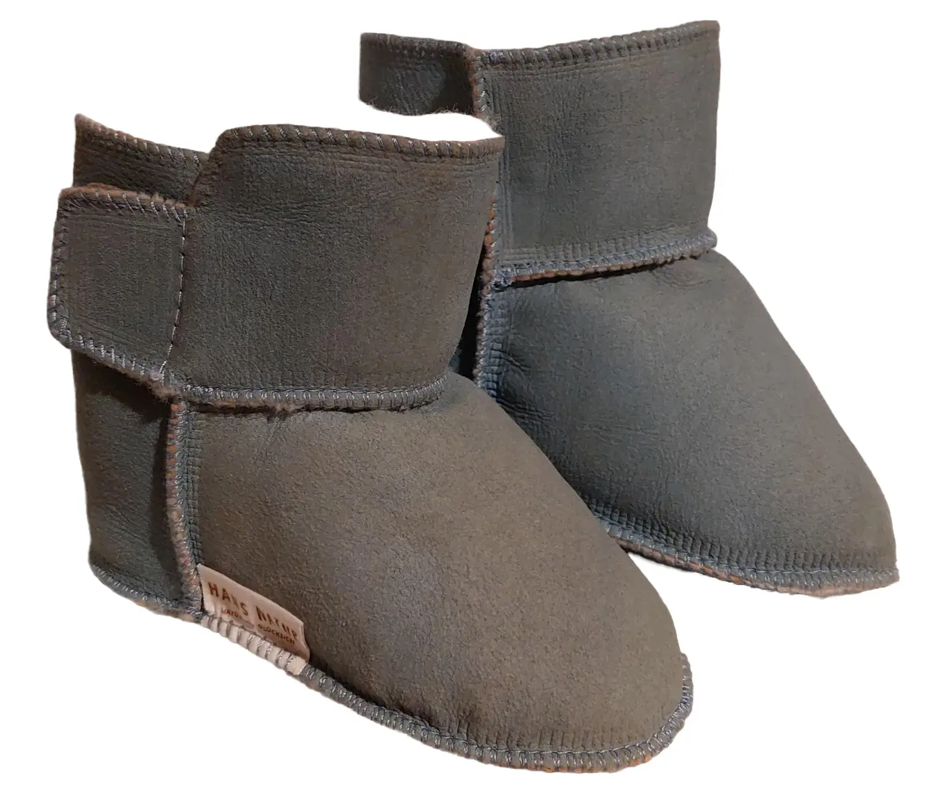 HANS NATUR Krabbelschuhe Kinder Baby Schuhe Größe 21 Blau Lammfell