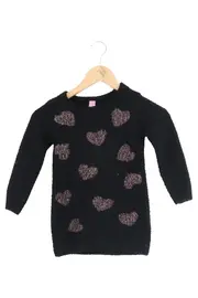 Vorschaubild 1 von DOPODOPO Kinder Pullover Gr. 98 Schwarz Herz Muster Casual Strick